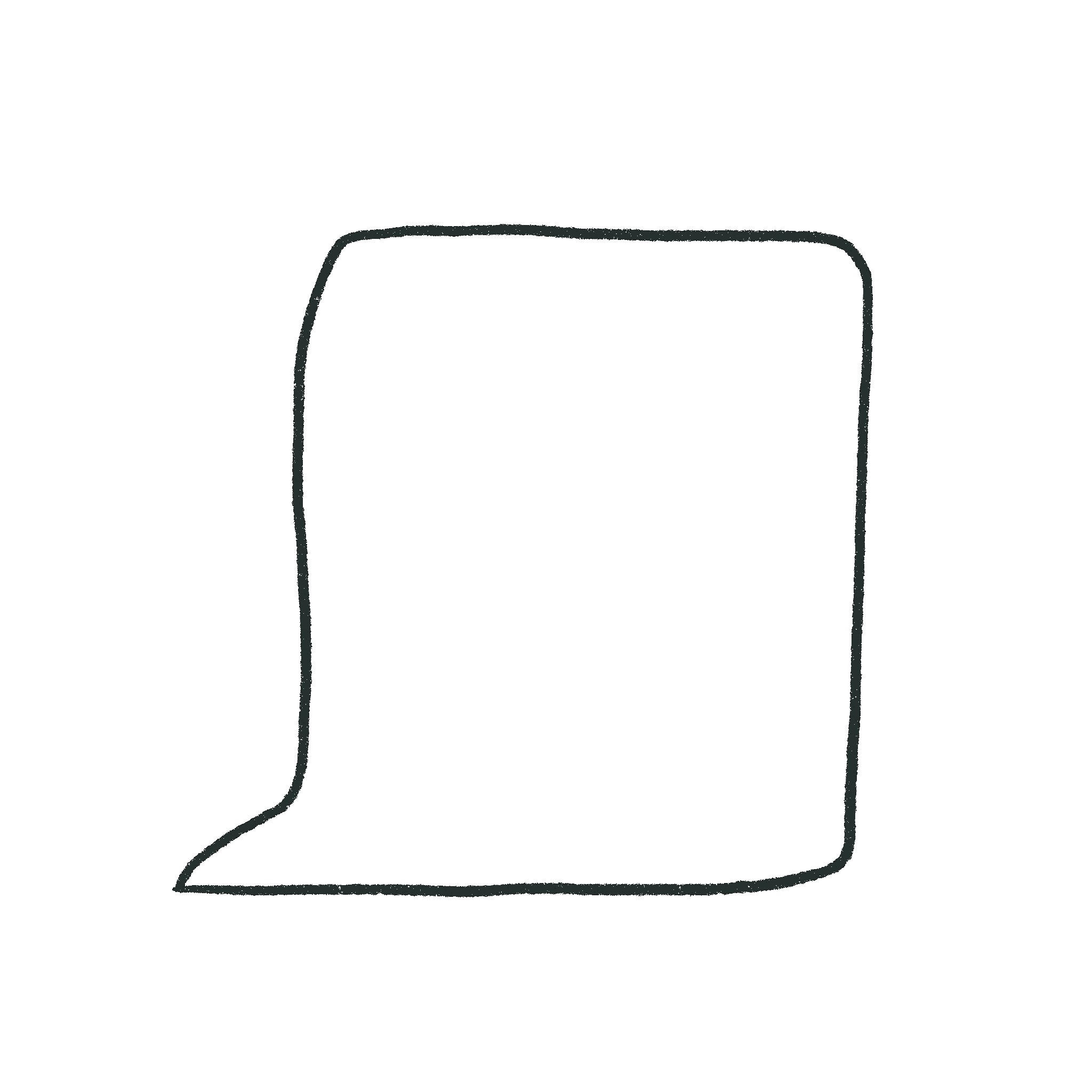 Animierte Illustration einer Sprechblase mit einer Linie, die sich zu einem Lächeln bewegt