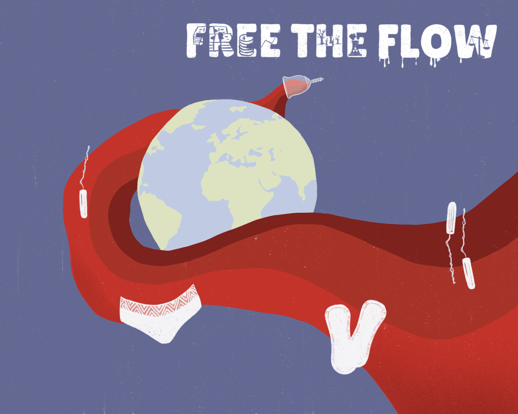 Illustration for the #freetheflow campaign by Viktoria Spokojna