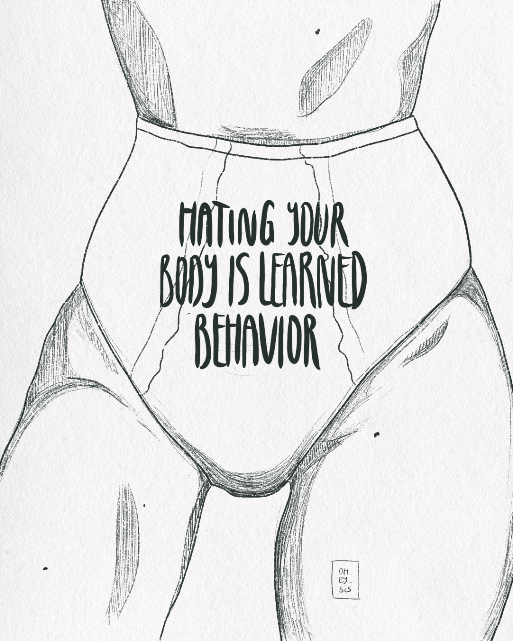 Illustration: Hating your body is learned behavior, by Viktoria Spokojna