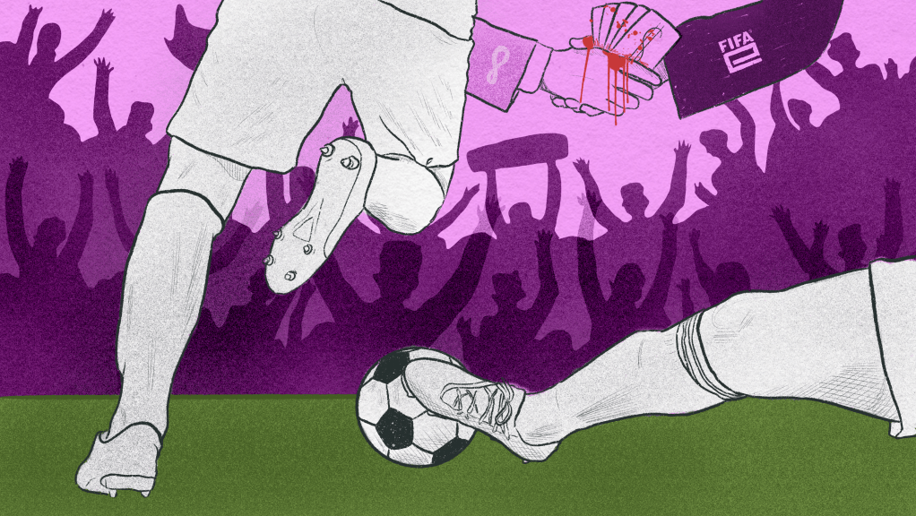 Illustration für Qiio Magazin über Sportswashing bei der FIFA WM in Katar