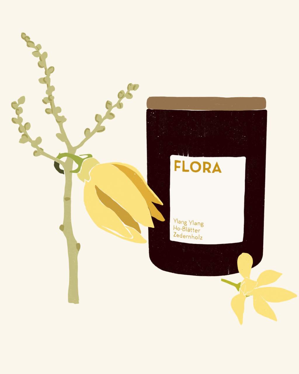 Product illustration for UpCandle Berlin — Flora candle detail